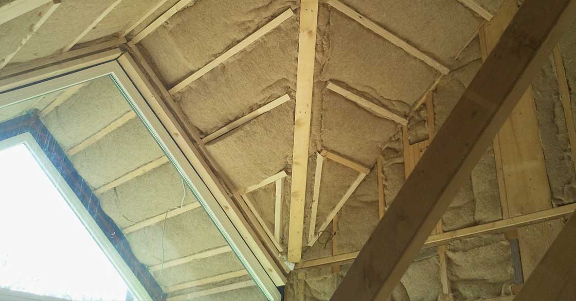 Thermo-Hemp insulation installed in the pitched roof