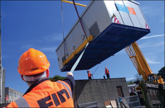 A Fin Engineering packaged heating and hot water plantroom is delivered at Ulster Hospital's Care of the Elderly Department. Currently, the company is installing a customised, factory built plant room for a biomass district heating system at a major mixed-use development in Ballisodare in Co. Sligo