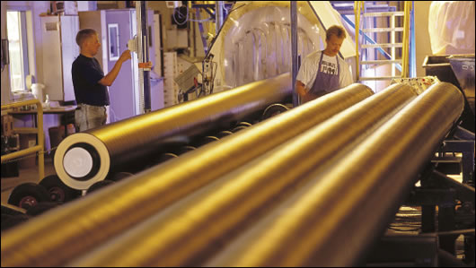 Logstor's preinsulated pipework for district heating is manufactured in a controlled factory environment