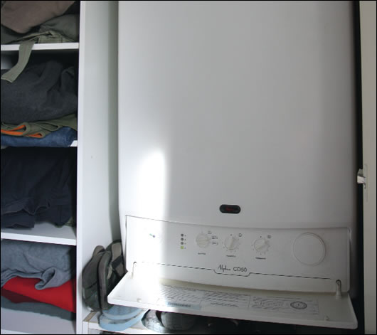 The couple decided to install an Alphatherm condensing combi boiler, with a Zenex GasSaver on top, which increases the efficiency of the boiler