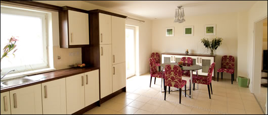 a spacious kitchen / dining area on the ground floor