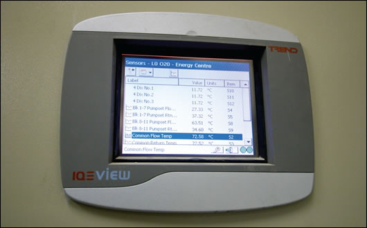 The BMS touchscreen for controlling the boilers ; (p63) the inner workings of one of the apartment heat pods