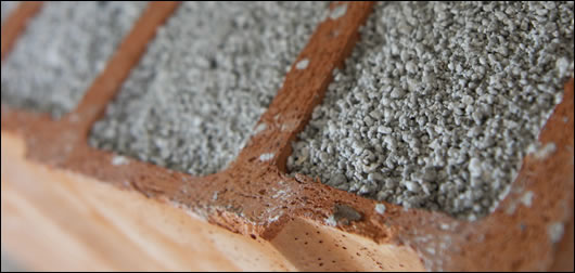 Sheep wool insulation is installed in the attic