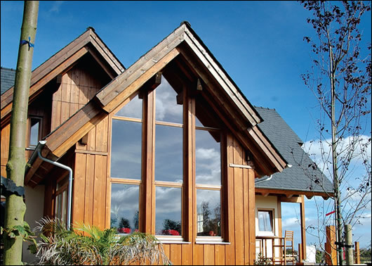 The view of the sunroom from the garden