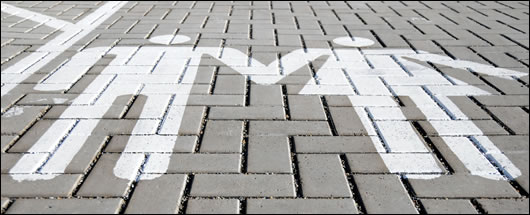 Permeable paving in the car park filters water before returning it to the water table