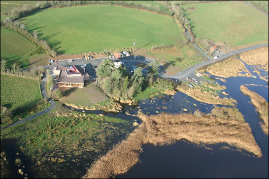 the Ballybay Wetlands Centre from above
