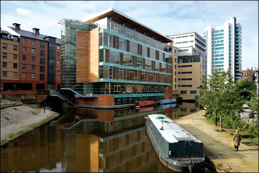 the north side of the building overlooking the canal