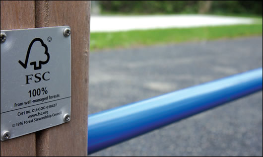 FSC-certified timber was specified for park furniture