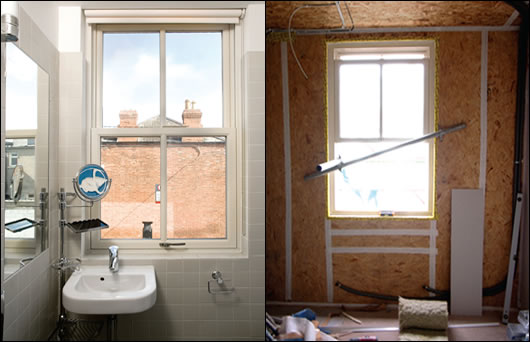 for conservation reasons, sash windows were used to recreate the period look