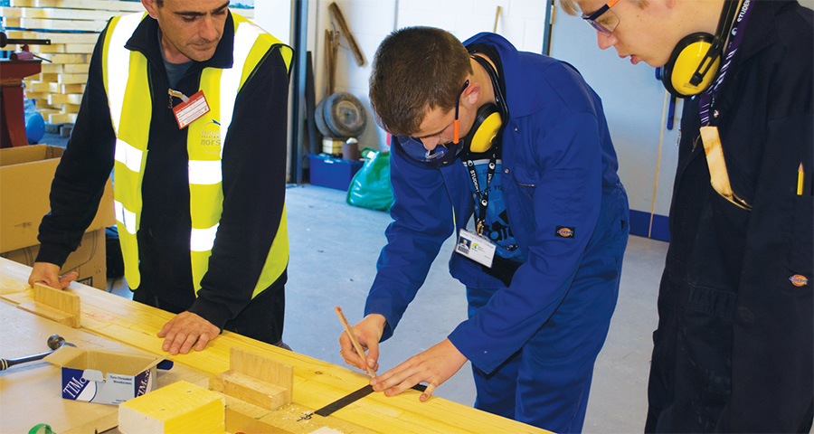 Using local labour was one of Beattie Passive’s goals on the project, and ten of the units at Bradwell were manufactured by carpentry students at Great Yarmouth College