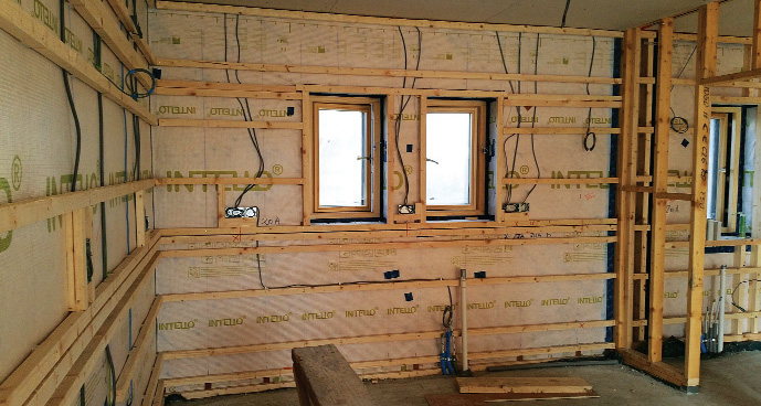 A battened service cavity inside the airtight layer