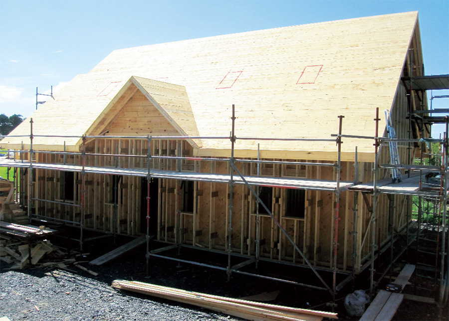 The roof’s timber sheeting layer