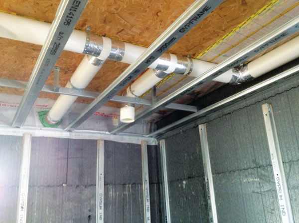 Rigid ducting for the Pro Air 600 mechanical heat recovery ventilation system