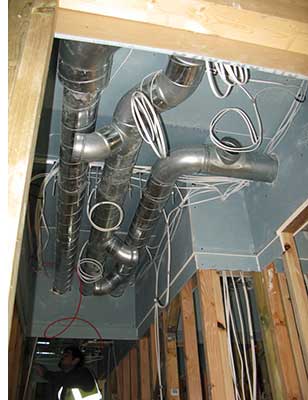 Ductwork for the MVHR system