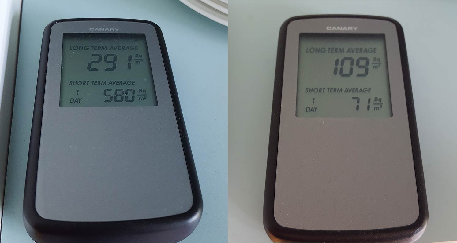 radon system monitor readings