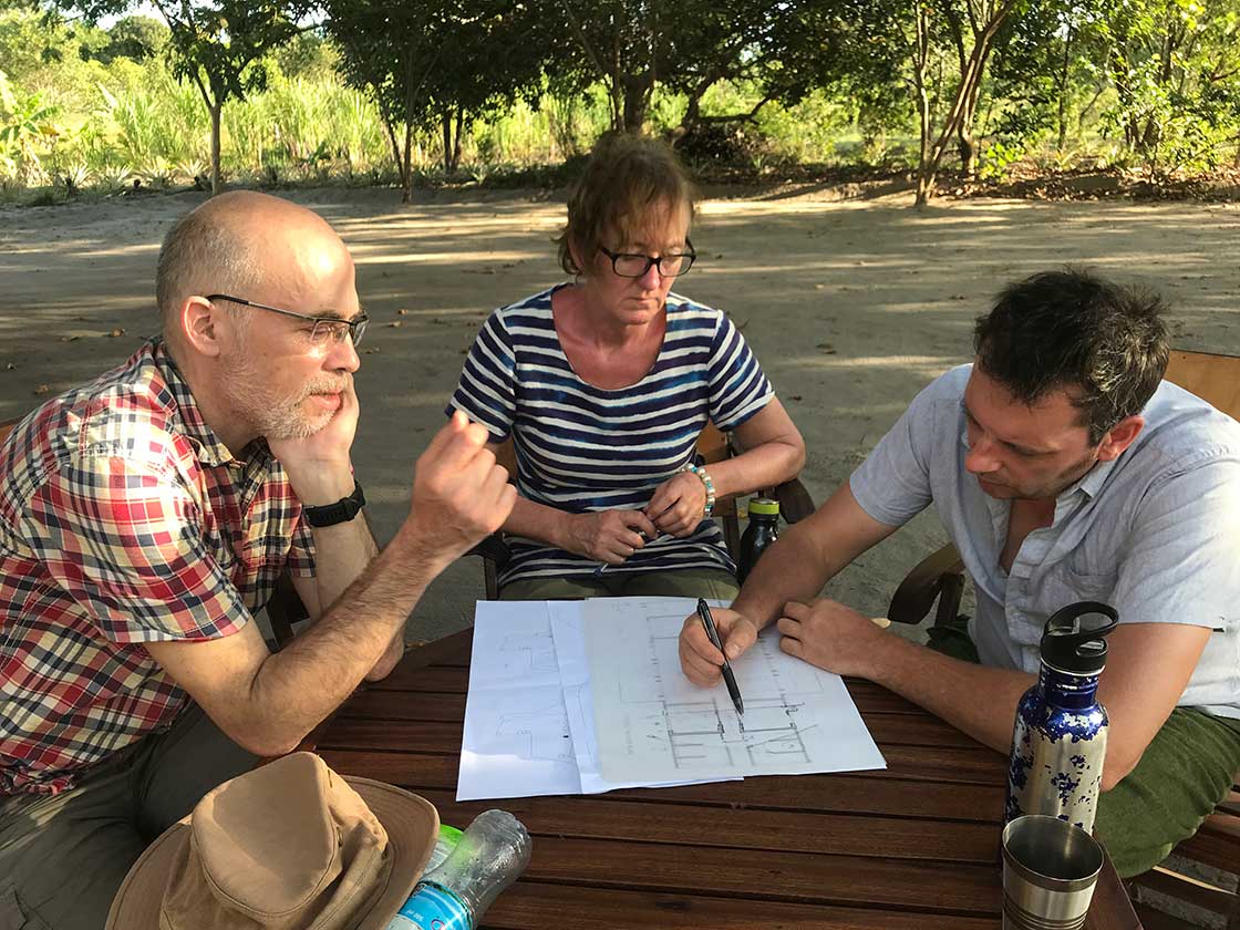 Design team, left to right: heating & ventilation engineer Alan Clarke, and Adele Mills and Andy Simmonds of Simmonds Mills Architects