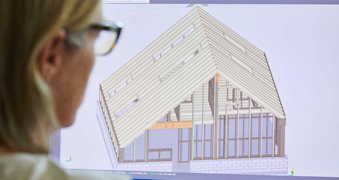 2D drawings are converted into 3D buildings complete with a fully detailed We Build Eco superstructure.