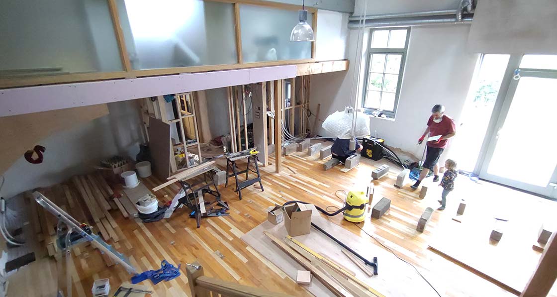 Reclaimed floorboard.