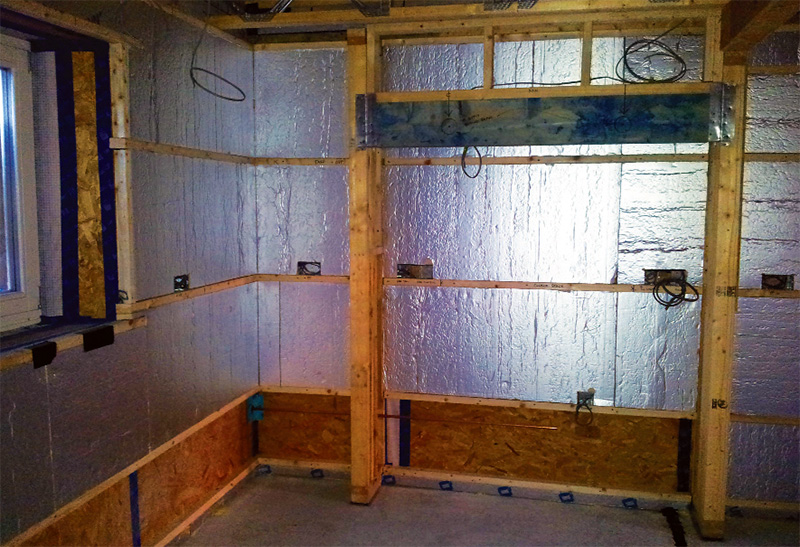 After all services had been installed, the void was filled with 50mm PUR insulation board