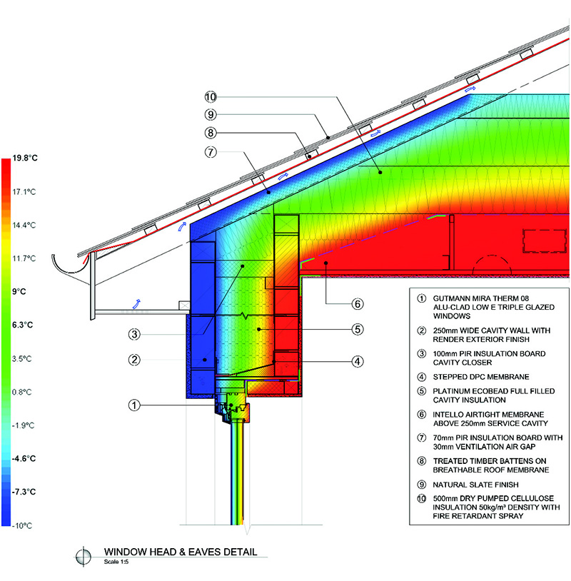 Irelands most energy efficient house - Window head and eaves detail