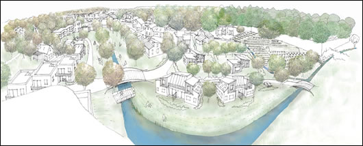 An illustration of the Village, Cloughjordan, where some plots are still available. See www.thevillage.ie for further information, Image courtesy of Solearth
