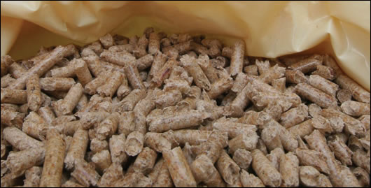 Biofuels in the form of wood pellets are used for space heating
