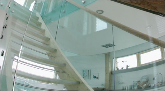 Stairs from the main first floor area to the mezzanine level on the second floor which provides additional flexibility useful, for example, for home working 