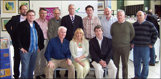 Dick Whelan of Renewable Energy Skills (front row, right) pictured with Minster Tony Killeen, TV presenter Duncan Stewart and Renewable Energy Skills members and management team. Whelan told Construct Ireland that the company insisted on appointing tutors with practical experience. “We believe it's important that practitioners provide the training. The trainers we had were actually installers. They have hands on experience,” he said.