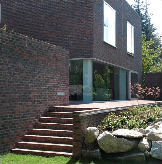 The extensively brick clad exteriors of the Killiney houses make extensive use of brickwork