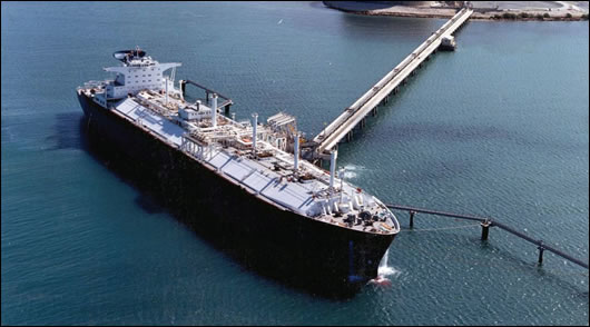 A typical LNG tanker
