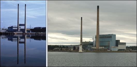 Great Island power station (below left) and Tarbert power station (below right) are planned to be replaced with combined-cycle gas-fired plants
