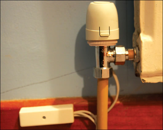 Comeragh Controls’ discretely wired TRV on a radiator in David Kirwan’s home