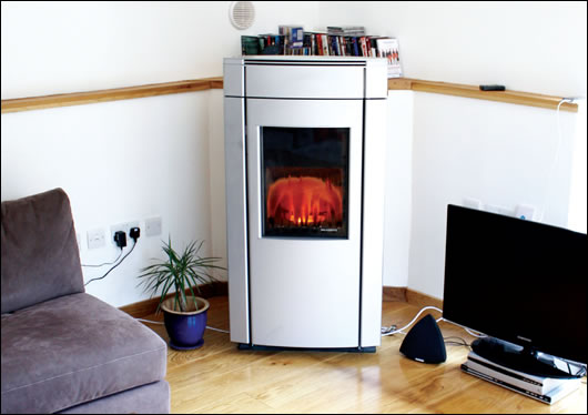 A Palazzetti biomass stove is the focus of the living room