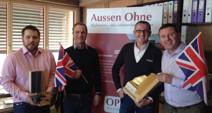 (pictured) (l-r) Optiwin technical director Dennis Khun; Optiwin directors Josef Freisinger &amp; Herbert Noichl; and Berkana Green CEO Conor Ryan.