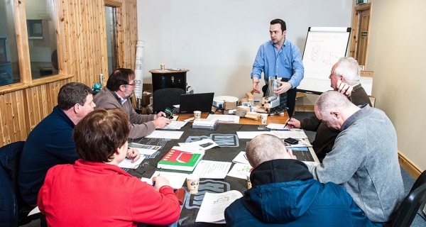 Ecological Building Systems trainer Darren O’Gorman delivering the company’s first passive house building envelope specialist training course in Athboy, Co Meath