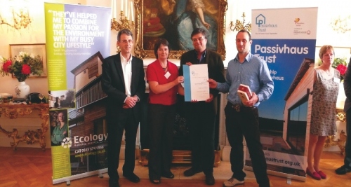 Presentation of the award for private housing to the Totnes passive house