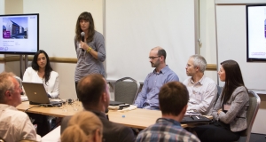 Encraft’s head of building physics Helen Brown, pictured speaking at the 2014 UK Passivhaus Conference