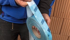 Tescon Profect, a pre-folded, plasterable airtight tape