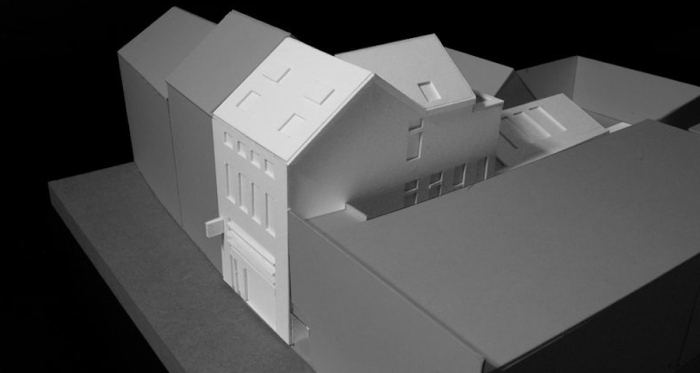 A model of the planned passive house pharmacy in Clonmel, Co Tipperary